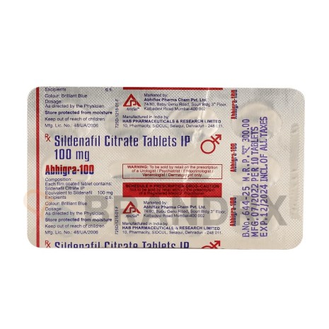 Abhigra 100 mg HAB Pharmaceuticals