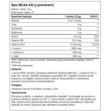 Peak Performance - Epic BCAA 400 g Peak Performance